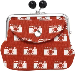 [倭物や Kaya] Retro Gamaguchi - Purse with Clasp/Japanese Retro Parent and Child Purse Partition JMP4303 CAMERA RED & OTHERS