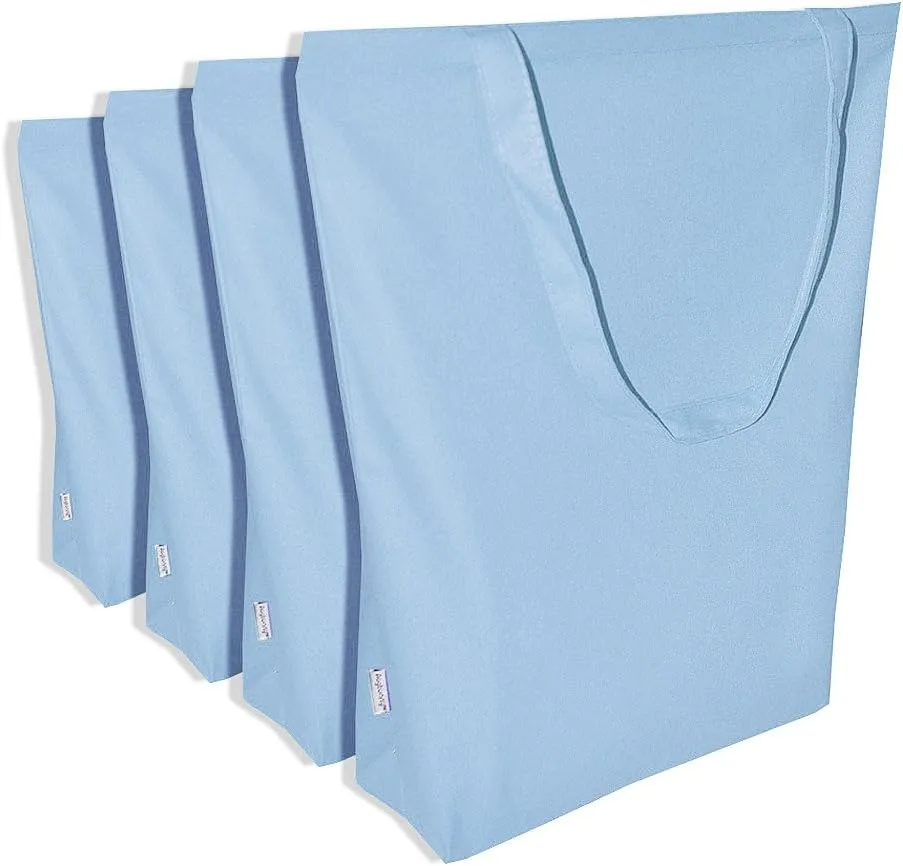 100% Cotton Canvas Shopping Tote Bag Grocery Bag 4-pack