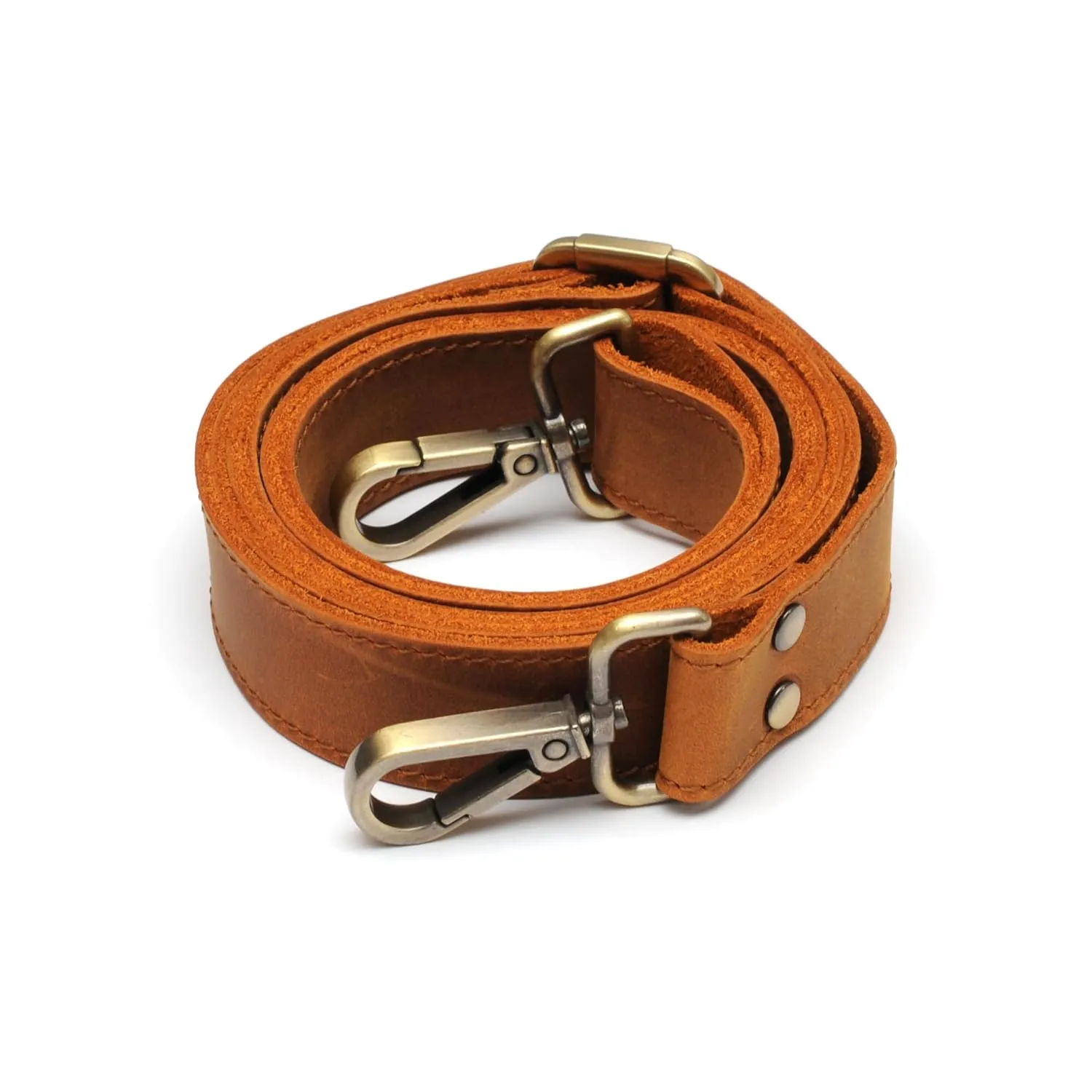 100% Genuine Leather Purse Strap with Swivel Clasps for Purse Handbags Laptop Cases, Adjustable Length, Handmade, Large, Camel