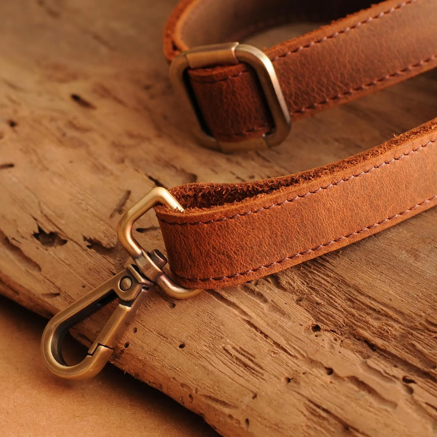 100% Genuine Leather Purse Strap with Swivel Clasps for Purse Handbags Laptop Cases, Adjustable Length, Handmade, X-Large, Black