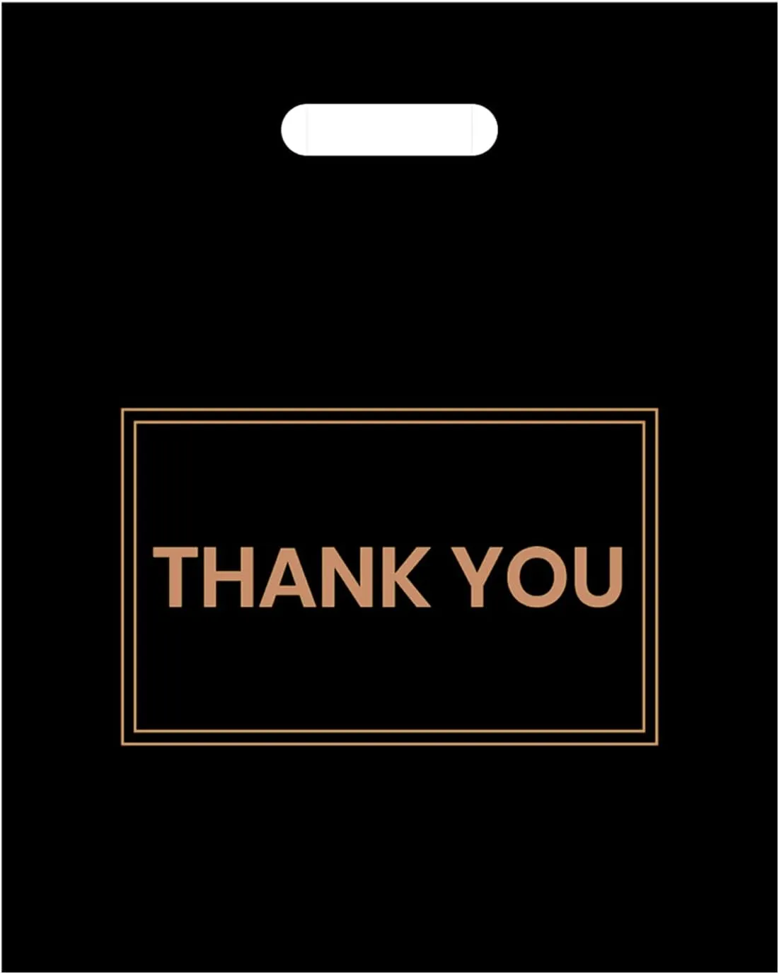 100Pcs 12x15 Inch Thank You Bags for Small Business Plastic Retail Shopping Bags for Stores, Boutique, Party, Gift, Clothes, and More Reusable Plastic Thank You Bags (Black, 2.36mil Thickness)