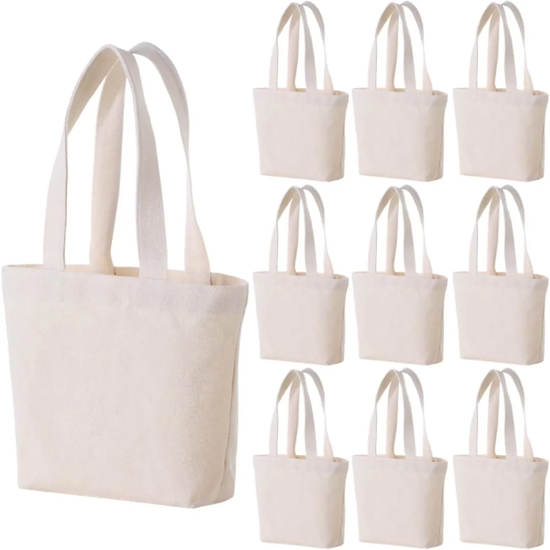 1083 Inch Canvas Tote Bags for Kids - Mini Gift Bags for Painting & Crafts