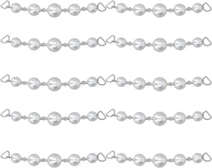 10pcs Pearl Chain Strap | Polished ABS Synthetic Pearls with Metal Clasp | Decorative Strap for Phone Cases/Bags/Shoes | DIY Craft & Present Accessories (Short)