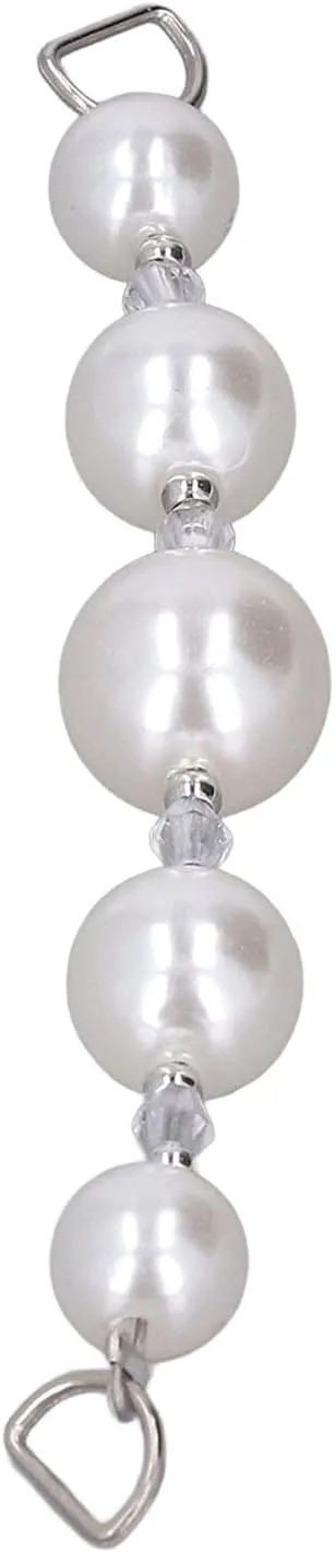 10pcs Pearl Chain Strap | Polished ABS Synthetic Pearls with Metal Clasp | Decorative Strap for Phone Cases/Bags/Shoes | DIY Craft & Present Accessories (Short)