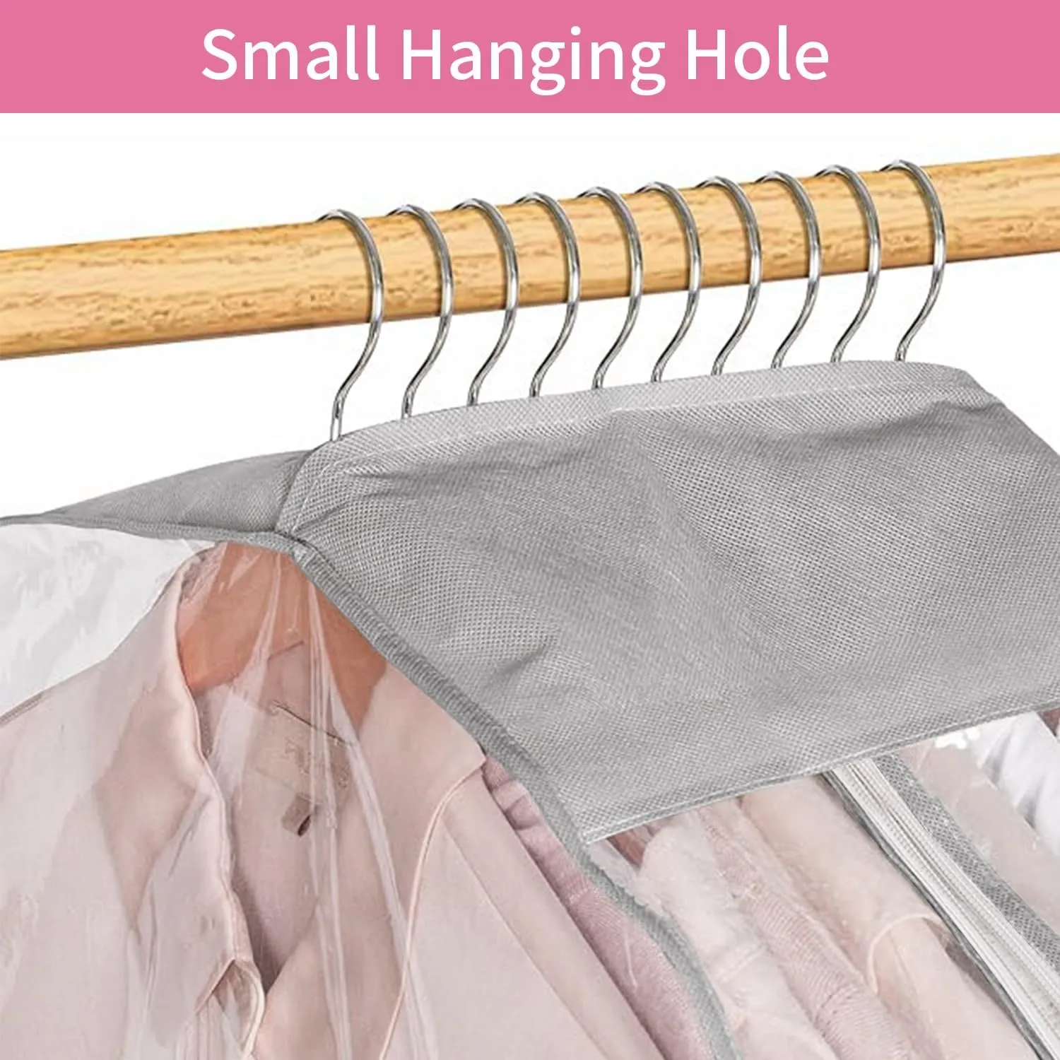 10" Gusseted All Clear Garment Bags for Hanging Clothes 4 Pack 60" Dress Bags for Gowns Long Hanging Clothes Bag for Closet Dress Cover for Coats