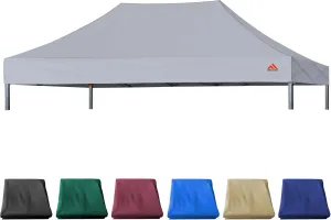 10x15 Canopy Replacement Top with PU Coated for Straight Leg Canopy Frame,Free 4 Packs Weight Bag, (Gray)