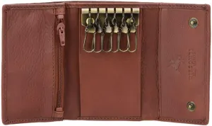 1178 Genuine Leather Mens Slim Key Case Wallet/Key Chain Wallet/Key Holder Wallet (Black)