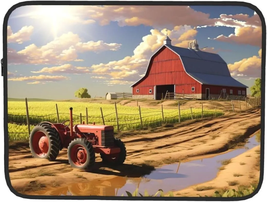 12 inch Laptop Sleeve Bag Farm Morning Barn Laptop Bag Shockproof Computer Carrying Cover Slim Briefcase Handbag