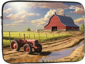 12 inch Laptop Sleeve Bag Farm Morning Barn Laptop Bag Shockproof Computer Carrying Cover Slim Briefcase Handbag