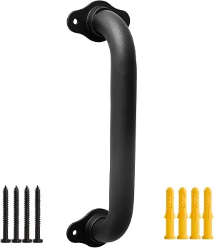 12 Inch Wall Mount Stairs Hand Raild Indoor - 1FT Metal Pipe Handrail, Outdoor Stairway Steps Safety Railing, Deck Porch Rail, Safety Grab Bar for Stairs (Matte Black)