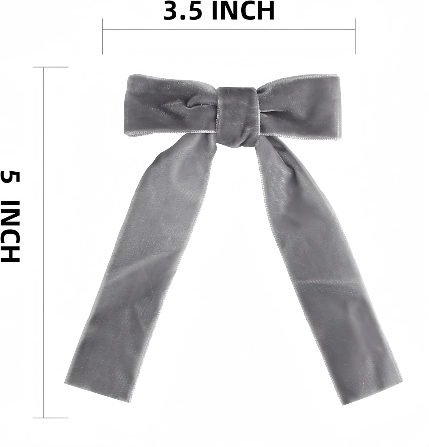 12 Pcs Velvet Bows with Twist Tie 3.5 Inch Pre-Tied Vintage Christmas Velvet Ribbon Bows for Treat Bags Gift Wrapping Basket Wedding Baby Shower Brithday Party (Grey, 3.5Inch)