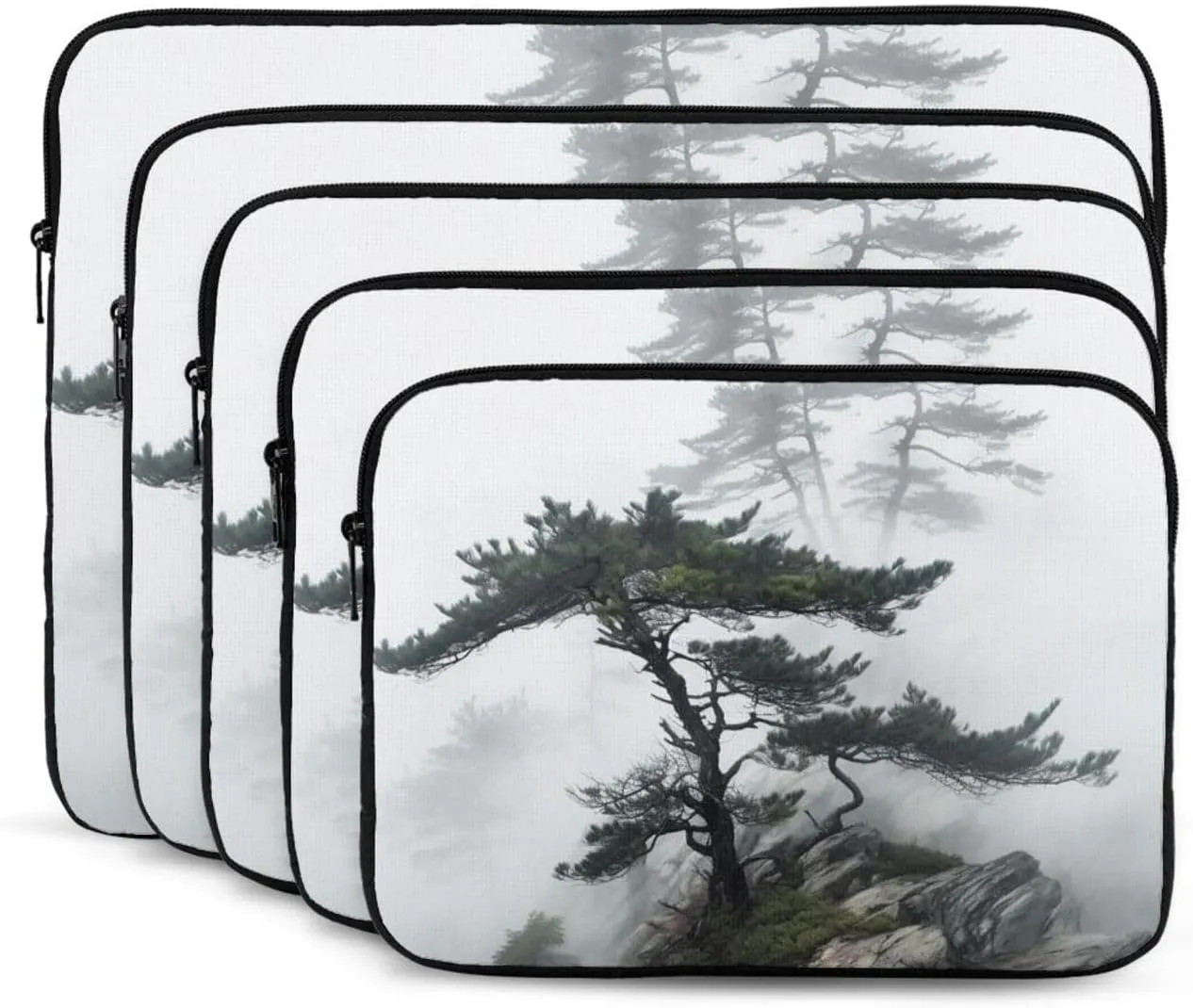 13 Inch Laptop Sleeve Bag Waterproof Shockproof Laptop Case Bag Foggy Mountain Pine Tree Computer Skin Bags Lightweight Tablet Carrying Case