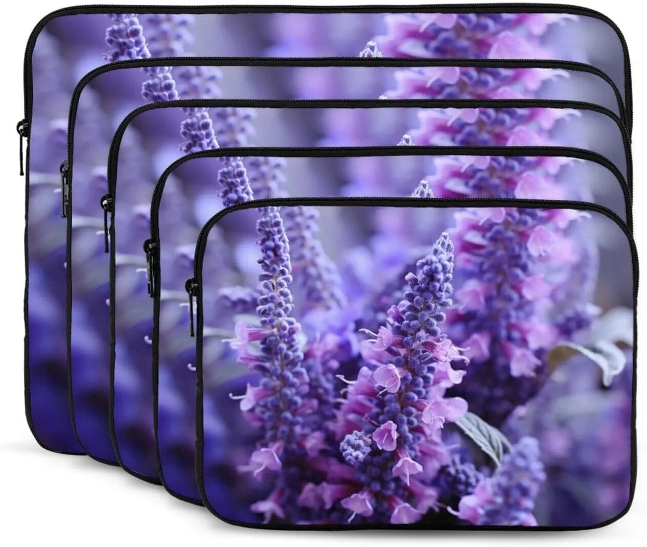 13 Inch Laptop Sleeve Bag Waterproof Shockproof Laptop Case Bag Purple Lavender Colored Flowers Computer Skin Bags Lightweight Tablet Carrying Case
