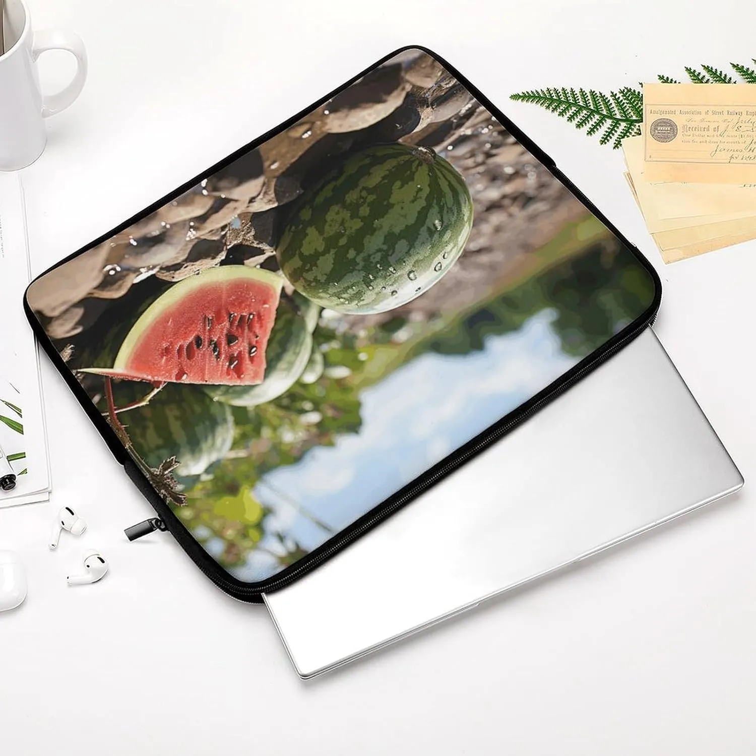 13inch Laptop Sleeve Bag Watermelon on The Ground Laptop Bag Shockproof Computer Carrying Cover Slim Briefcase Handbag