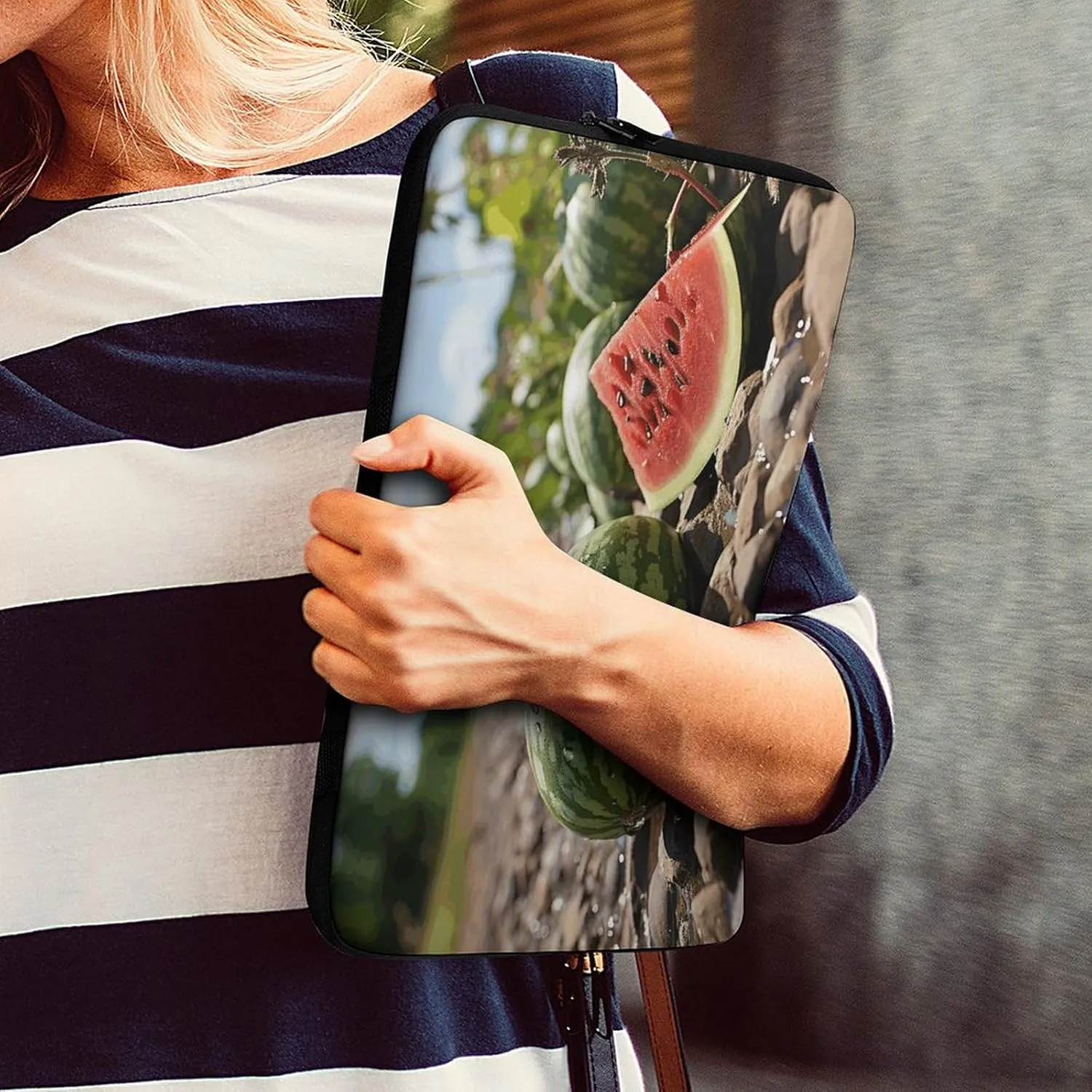 13inch Laptop Sleeve Bag Watermelon on The Ground Laptop Bag Shockproof Computer Carrying Cover Slim Briefcase Handbag