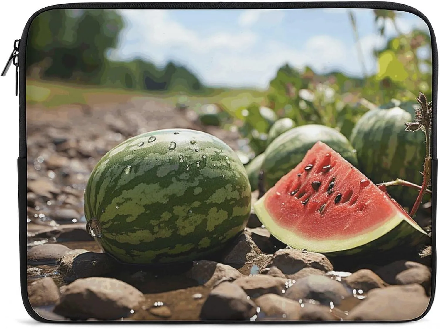13inch Laptop Sleeve Bag Watermelon on The Ground Laptop Bag Shockproof Computer Carrying Cover Slim Briefcase Handbag