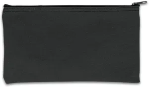 14 oz Black Canvas Zipper Bag- 12 x 8 - Compact Zipper Pouch - Multipurpose Utility Bag - Tool Bag - Pack of 7