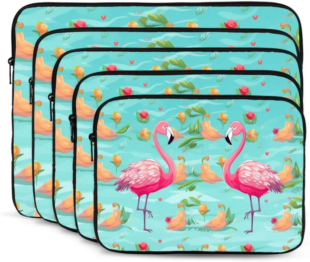15 Inch Laptop Sleeve Bag Waterproof Shockproof Laptop Case Bag Elegant Flamingo Computer Skin Bags Lightweight Tablet Carrying Case