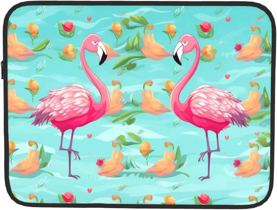 15 Inch Laptop Sleeve Bag Waterproof Shockproof Laptop Case Bag Elegant Flamingo Computer Skin Bags Lightweight Tablet Carrying Case