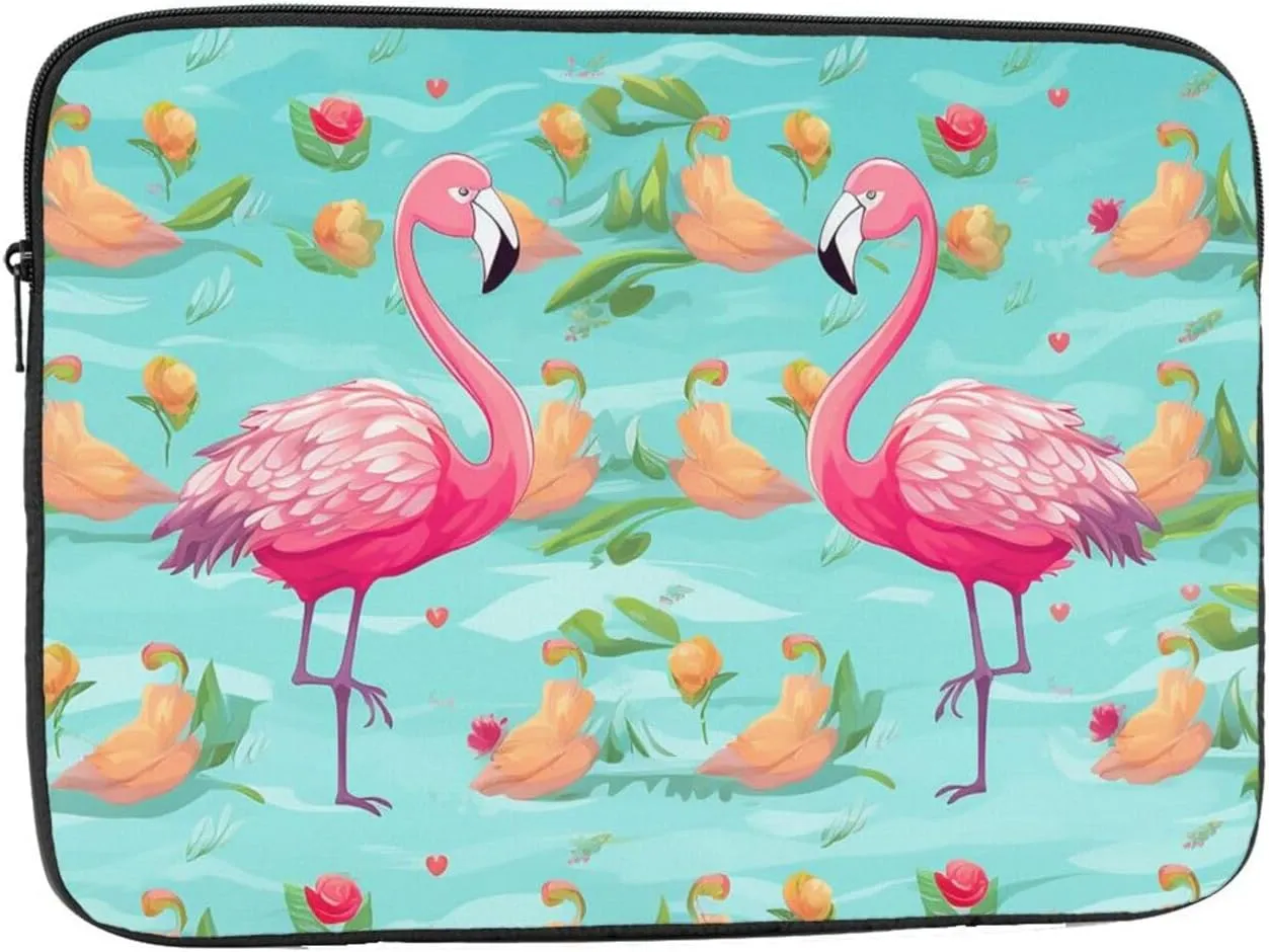 15 Inch Laptop Sleeve Bag Waterproof Shockproof Laptop Case Bag Elegant Flamingo Computer Skin Bags Lightweight Tablet Carrying Case