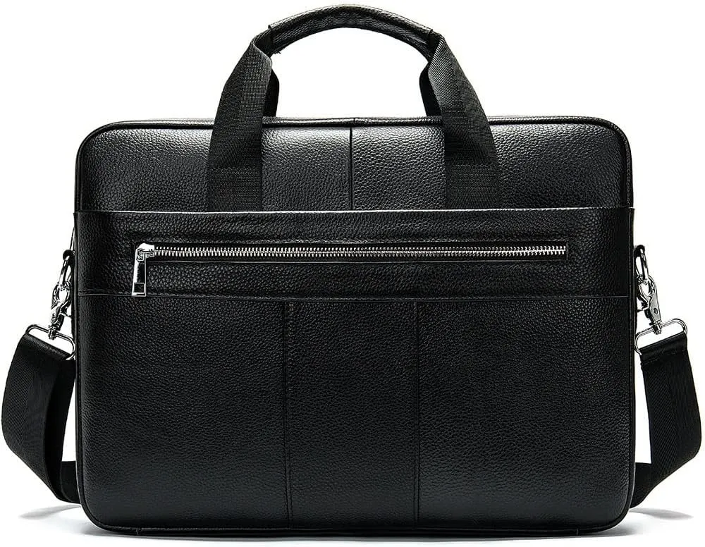 15.6-Inch Laptop Bag,Leather Laptop Briefcase for Men,Waterproof Travel Messenger Duffle Bags