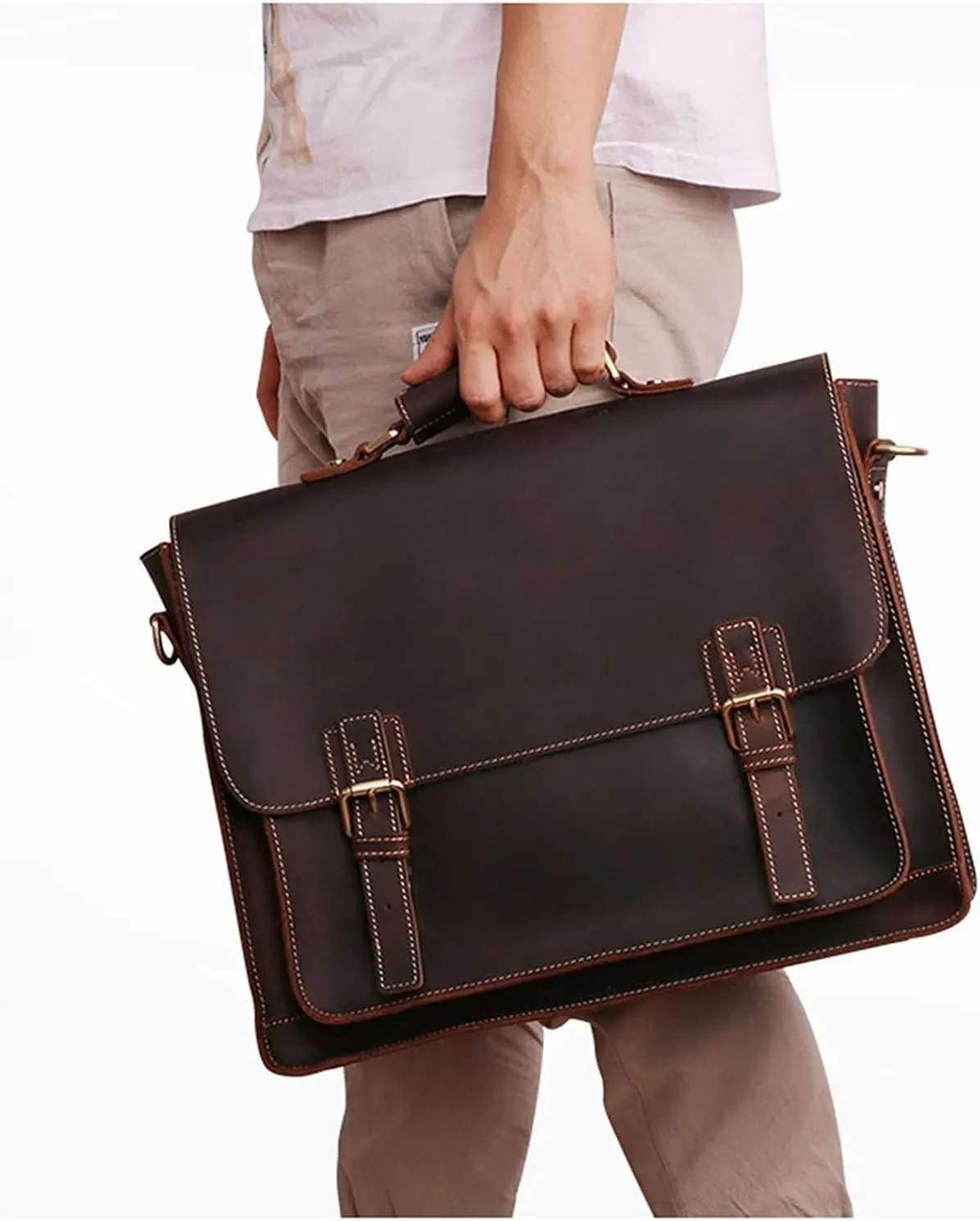 15.6-Inch Retro Laptop Messenger Bag Travel Business Attache Case