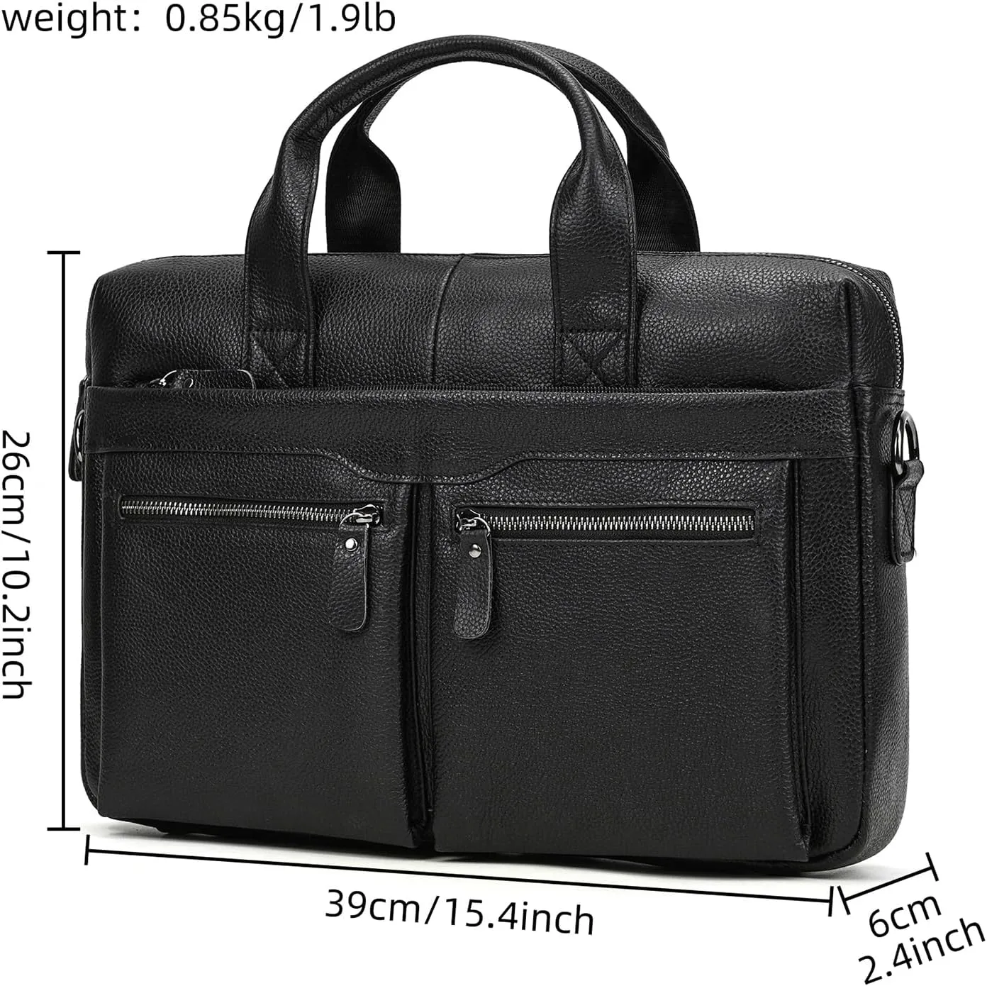 15.6inch Leather Briefcases Laptop Messenger Bags Business Satchel Office Travel Computer Handbag for Men