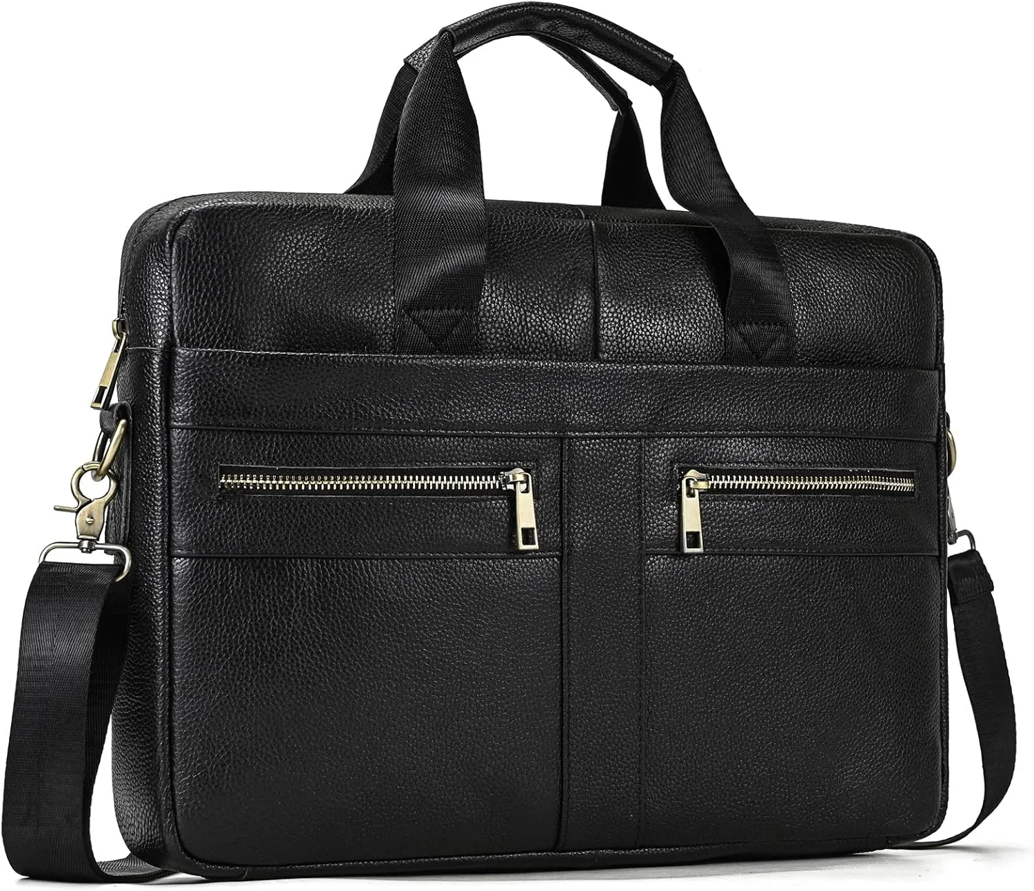 15.6inch Leather Briefcases Laptop Messenger Bags Business Satchel Office Travel Computer Handbag for Men