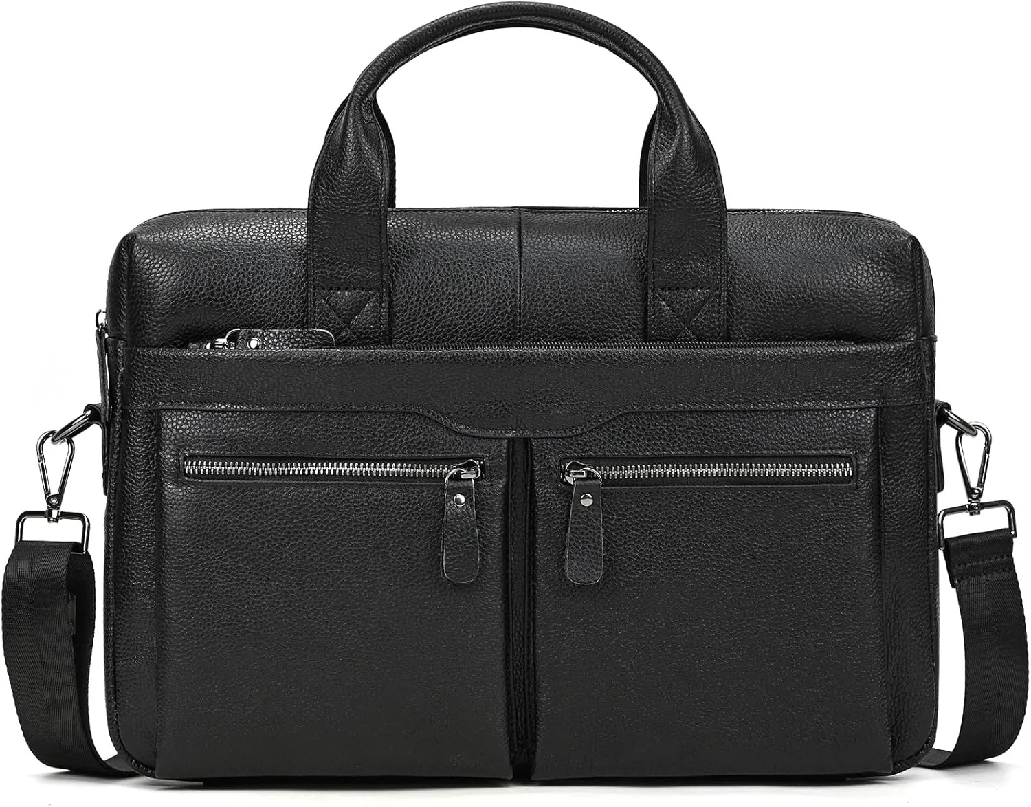 15.6inch Leather Briefcases Laptop Messenger Bags Business Satchel Office Travel Computer Handbag for Men