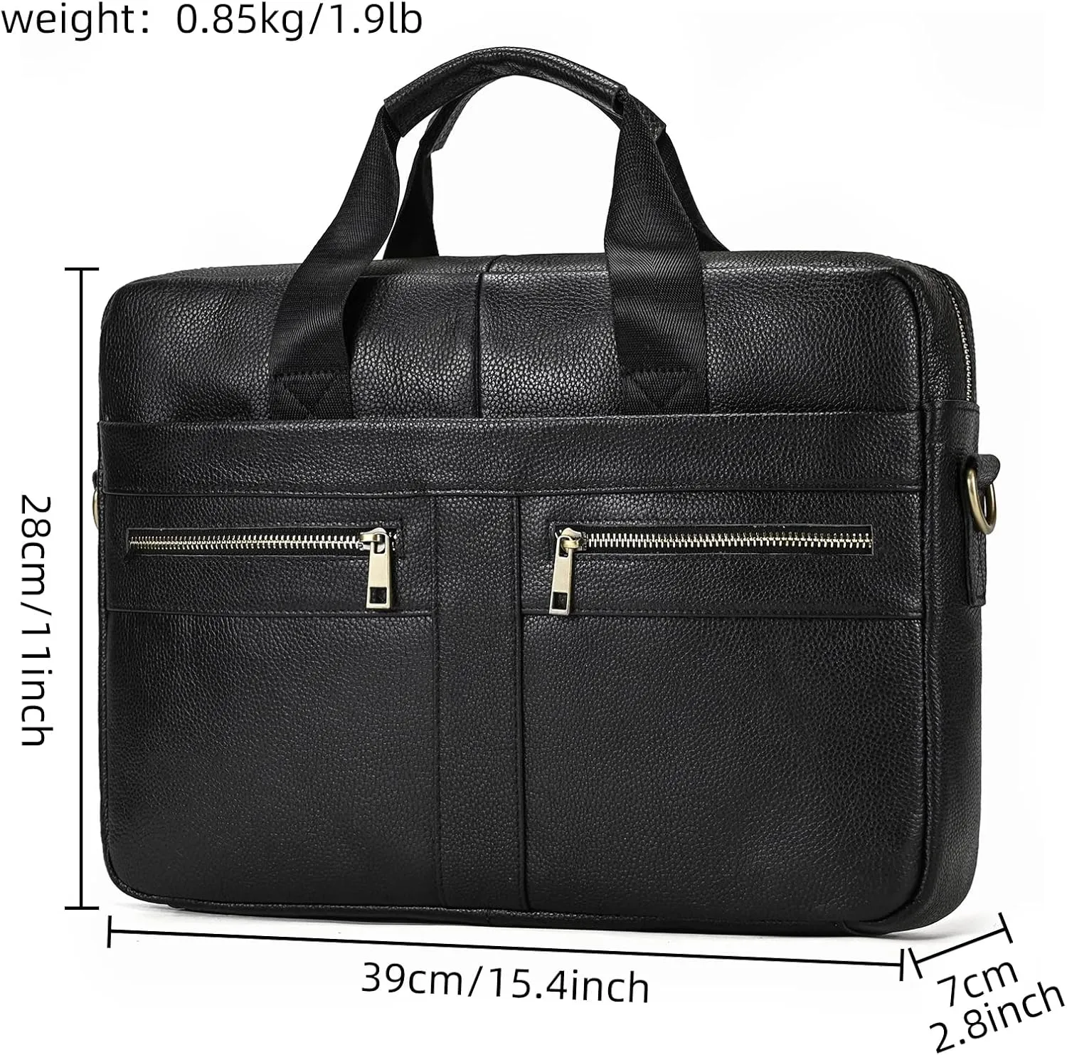 15.6inch Leather Briefcases Laptop Messenger Bags Business Satchel Office Travel Computer Handbag for Men