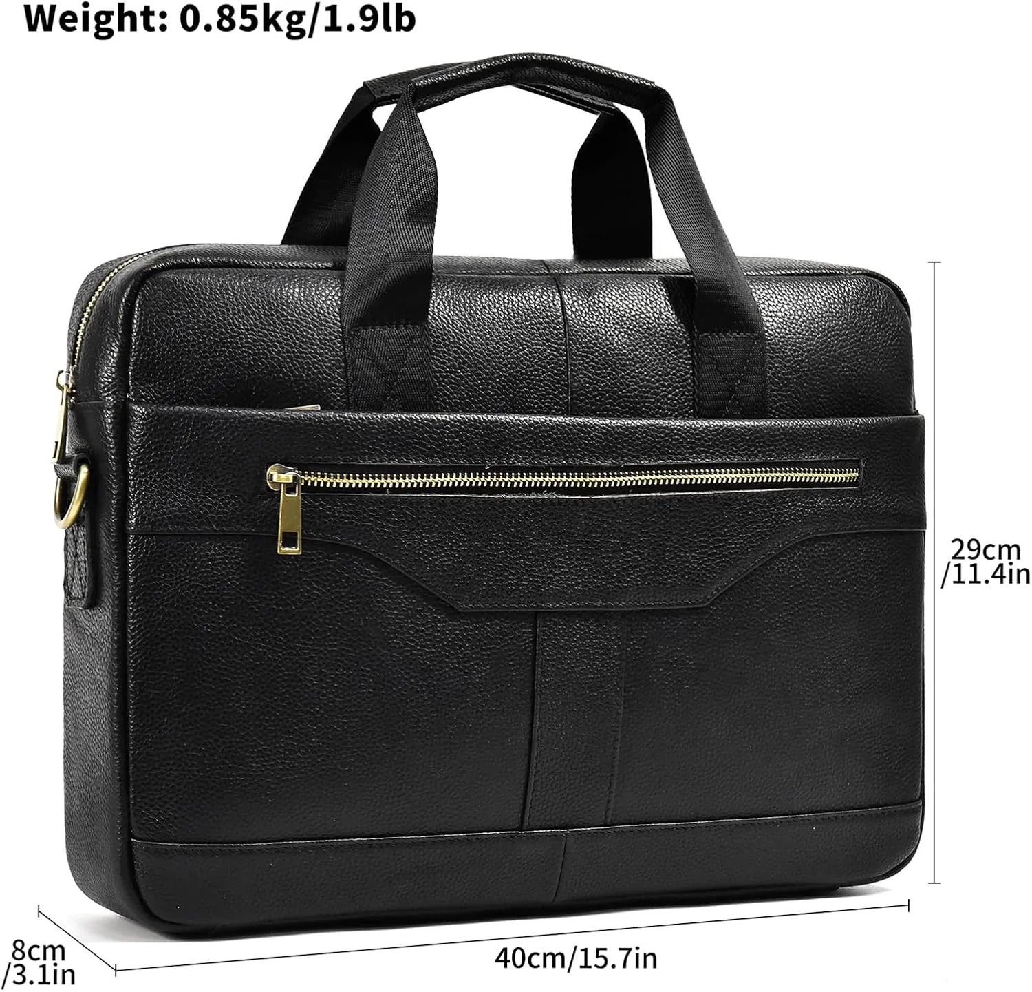 15.6inch Leather Briefcases Laptop Messenger Bags Business Satchel Office Travel Computer Handbag for Men