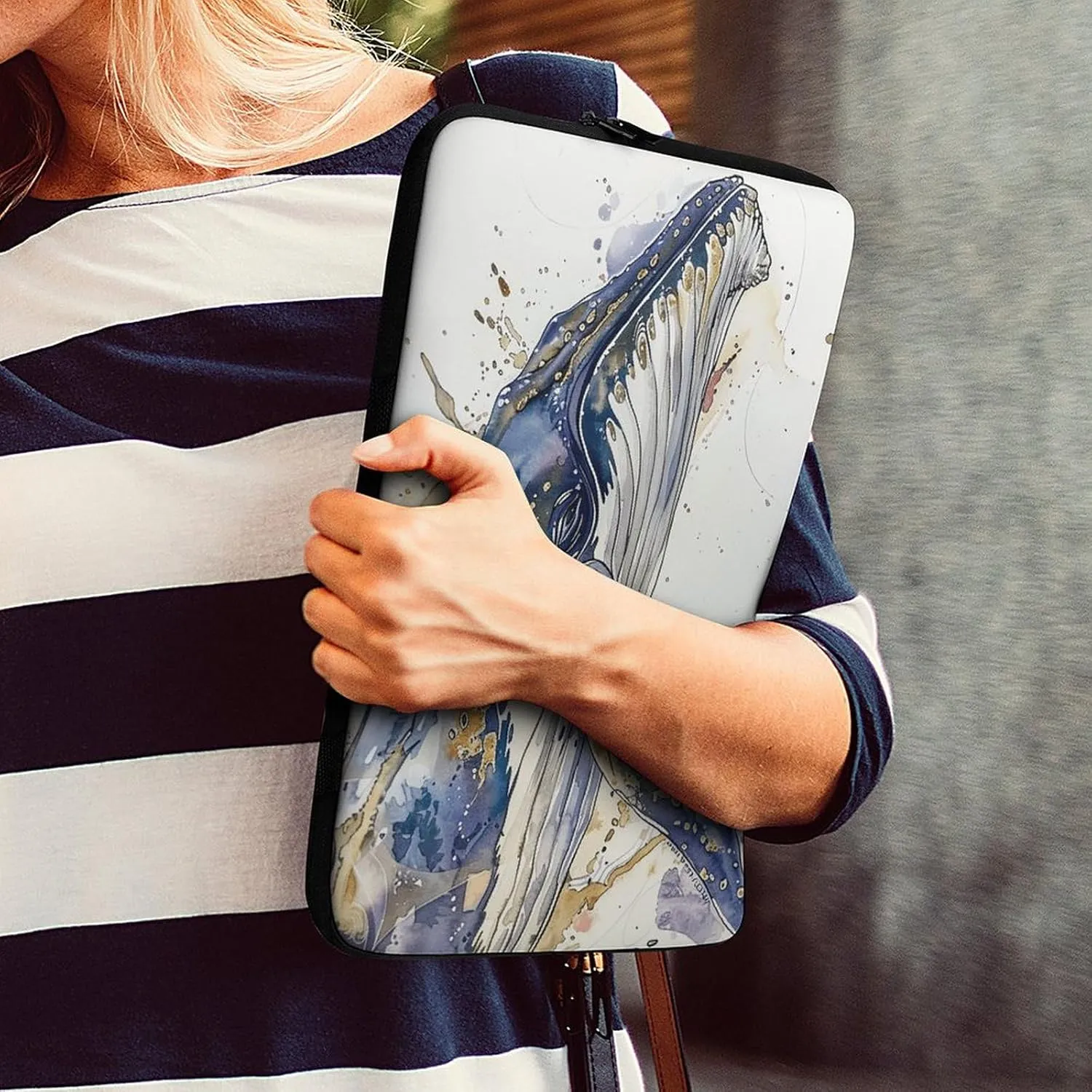 15inch Laptop Sleeve Bag A Picture of A Whale Laptop Bag Shockproof Computer Carrying Cover Slim Briefcase Handbag