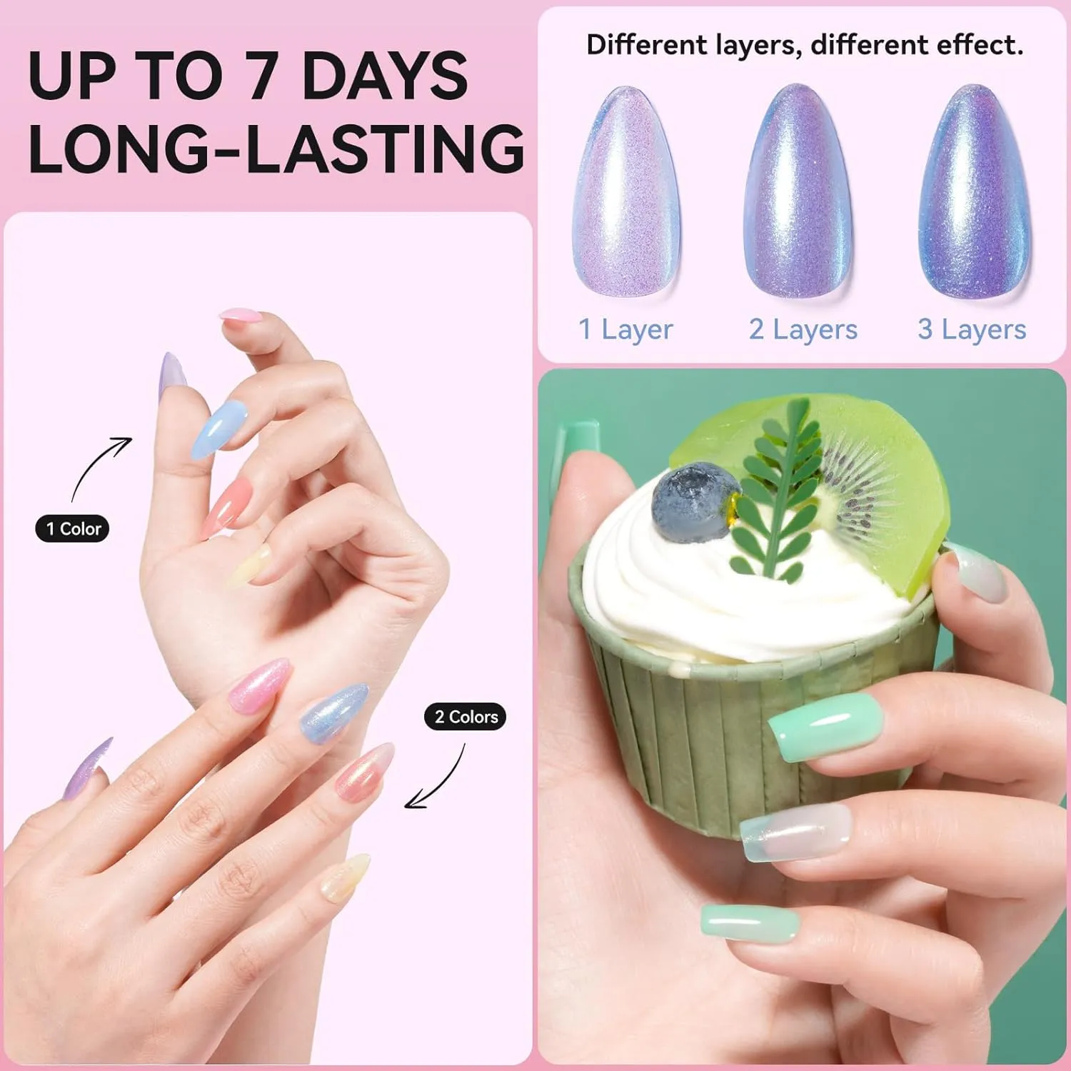 16 Colors Nail Polish Set Summer Regular Jelly Nail Polish Air Dry Glitter Shimmer Nail Lacquer Bulk Holographic Toenail Polish Kit with Base Top Coat & 35Pcs Remover Pads Women Gift