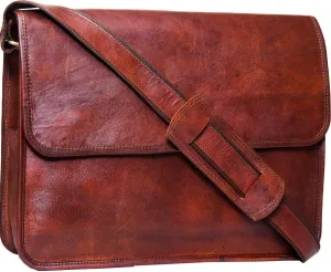 16 INCH Leather Bags Vintage Leather Messenger Soft Leather Laptop bag.