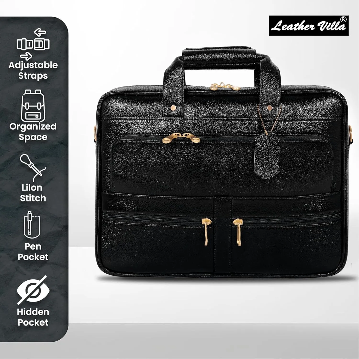 16 Inch Leather briefcases Laptop Messenger Bags for Men and Women Best Office Satchel Bag