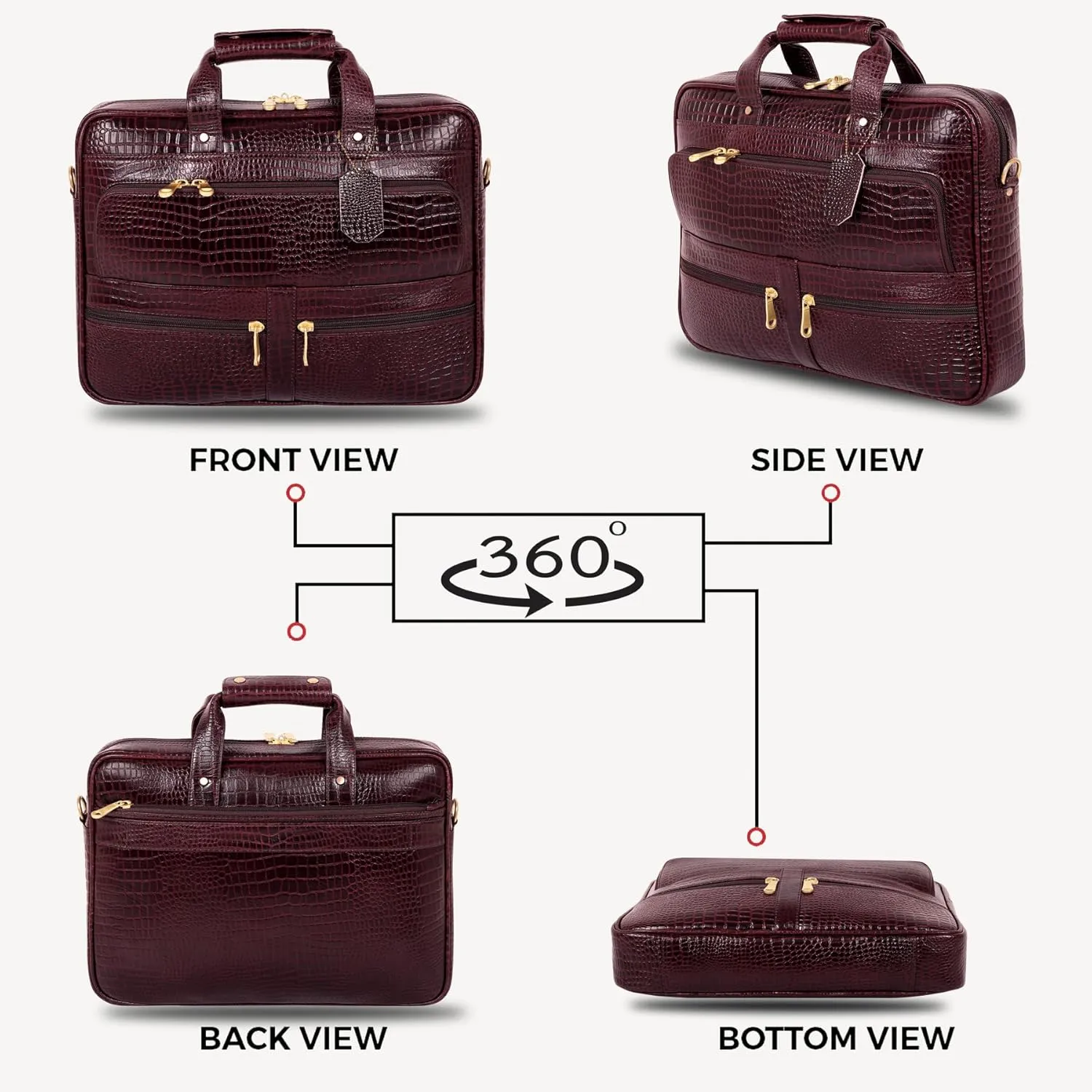 16 Inch Leather briefcases Laptop Messenger Bags for Men and Women Best Office Satchel Bag