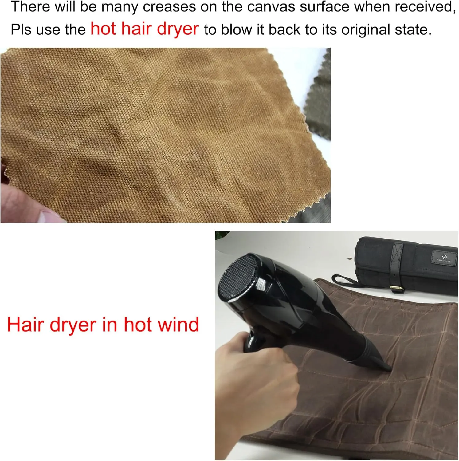 16 OZ Waxed Canvas Duck Fabric by The Yard Craft Upholstery Tan Fabric,100% Cotton One Yard (Dark Brown, 18x58 inch)