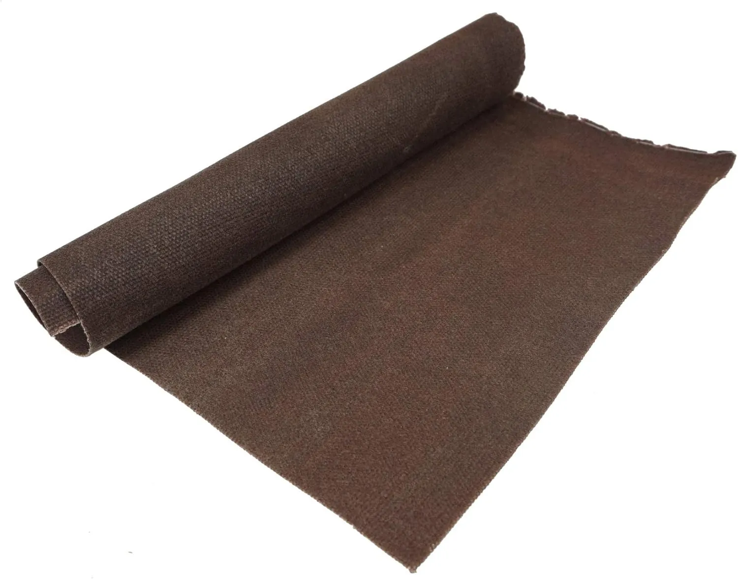 16 OZ Waxed Canvas Duck Fabric by The Yard Craft Upholstery Tan Fabric,100% Cotton One Yard (Dark Brown, 18x58 inch)