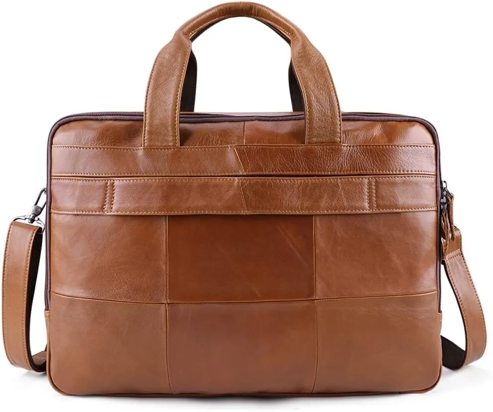 17 Inch Laptop Bag Men Genuine Leather Handbag Large Men's Travel Shoulder Bag Male Leather Briefcases