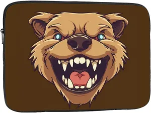 17 inch Laptop Sleeve Bag Bear showing teeth Laptop Bag Shockproof Computer Carrying Cover Slim Briefcase Handbag