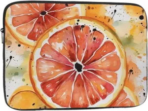 17 inch Laptop Sleeve Bag Watercolor orange slice Laptop Bag Shockproof Computer Carrying Cover Slim Briefcase Handbag