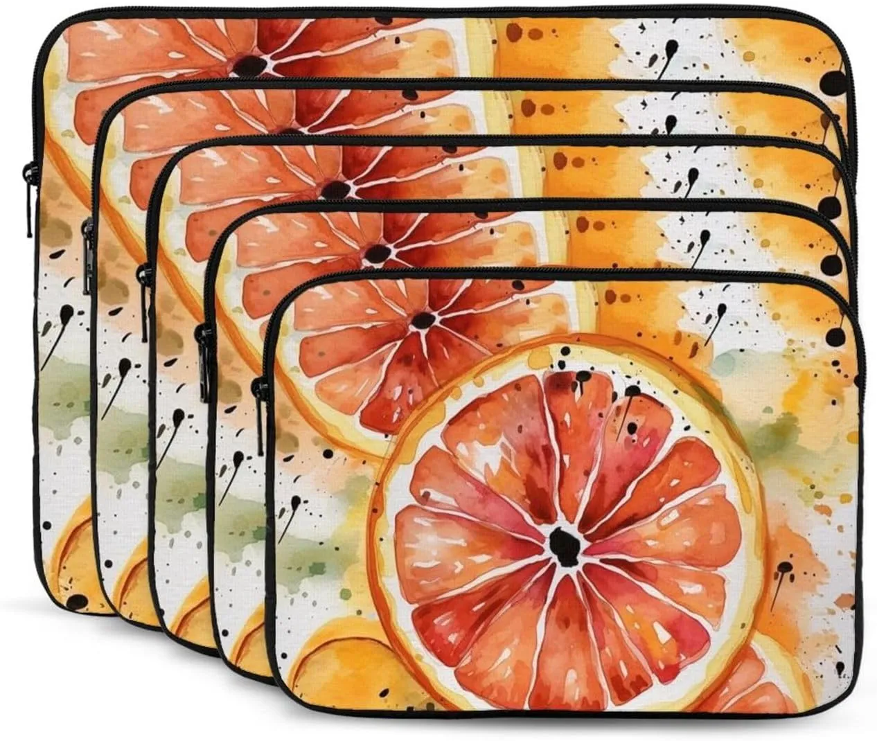 17 inch Laptop Sleeve Bag Watercolor orange slice Laptop Bag Shockproof Computer Carrying Cover Slim Briefcase Handbag