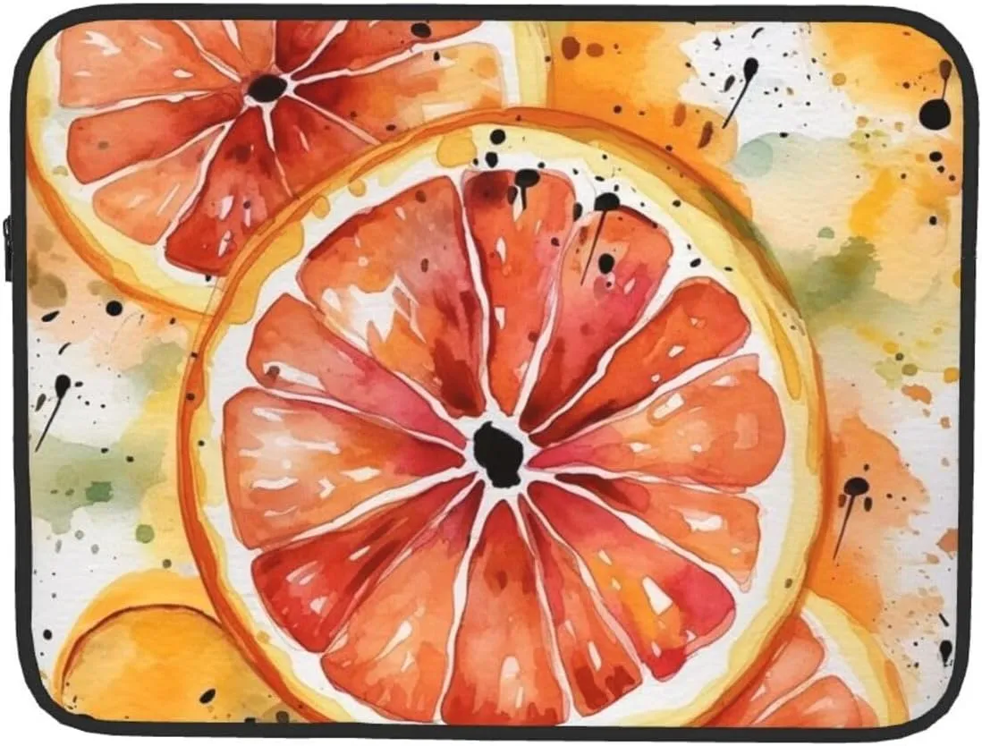 17 inch Laptop Sleeve Bag Watercolor orange slice Laptop Bag Shockproof Computer Carrying Cover Slim Briefcase Handbag