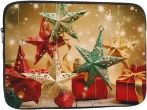 17 Inch Laptop Sleeve Bag Waterproof Shockproof Laptop Case Bag Holiday Christmas Stars Computer Skin Bags Lightweight Tablet Carrying Case