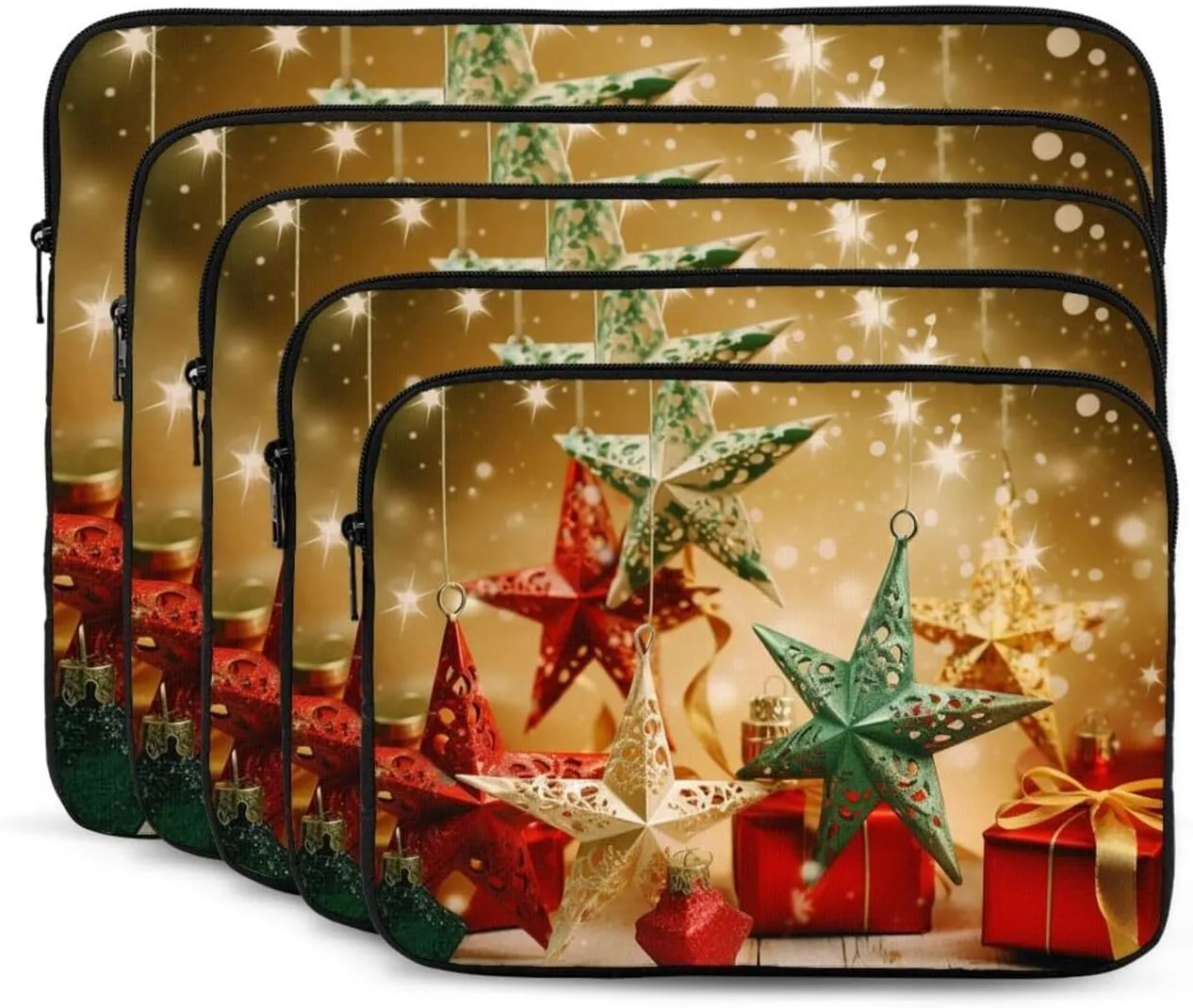 17 Inch Laptop Sleeve Bag Waterproof Shockproof Laptop Case Bag Holiday Christmas Stars Computer Skin Bags Lightweight Tablet Carrying Case