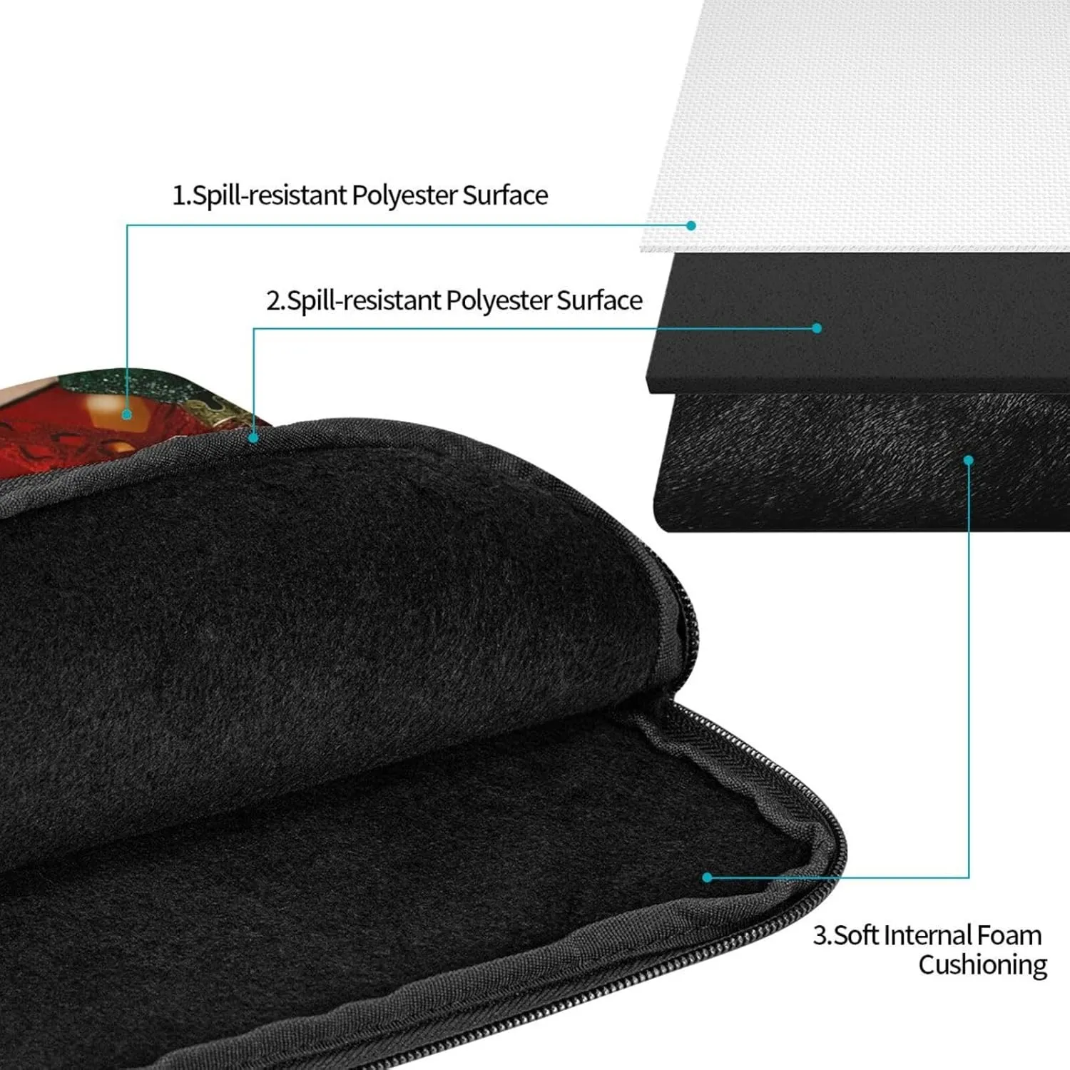 17 Inch Laptop Sleeve Bag Waterproof Shockproof Laptop Case Bag Holiday Christmas Stars Computer Skin Bags Lightweight Tablet Carrying Case
