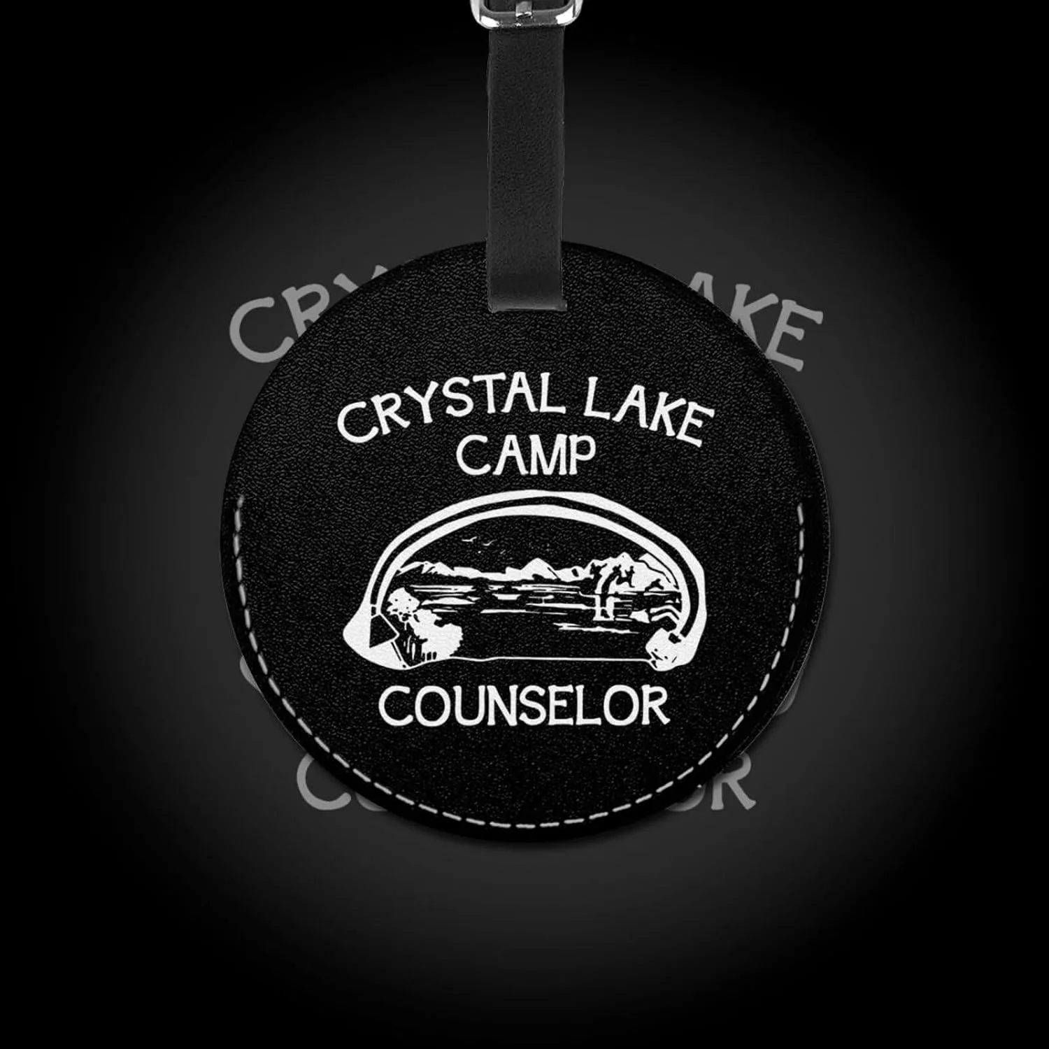1980 Camp Crystal Lake Counselor Round Luggage tag, Suitable for suitcases, etc., 3.7 inches