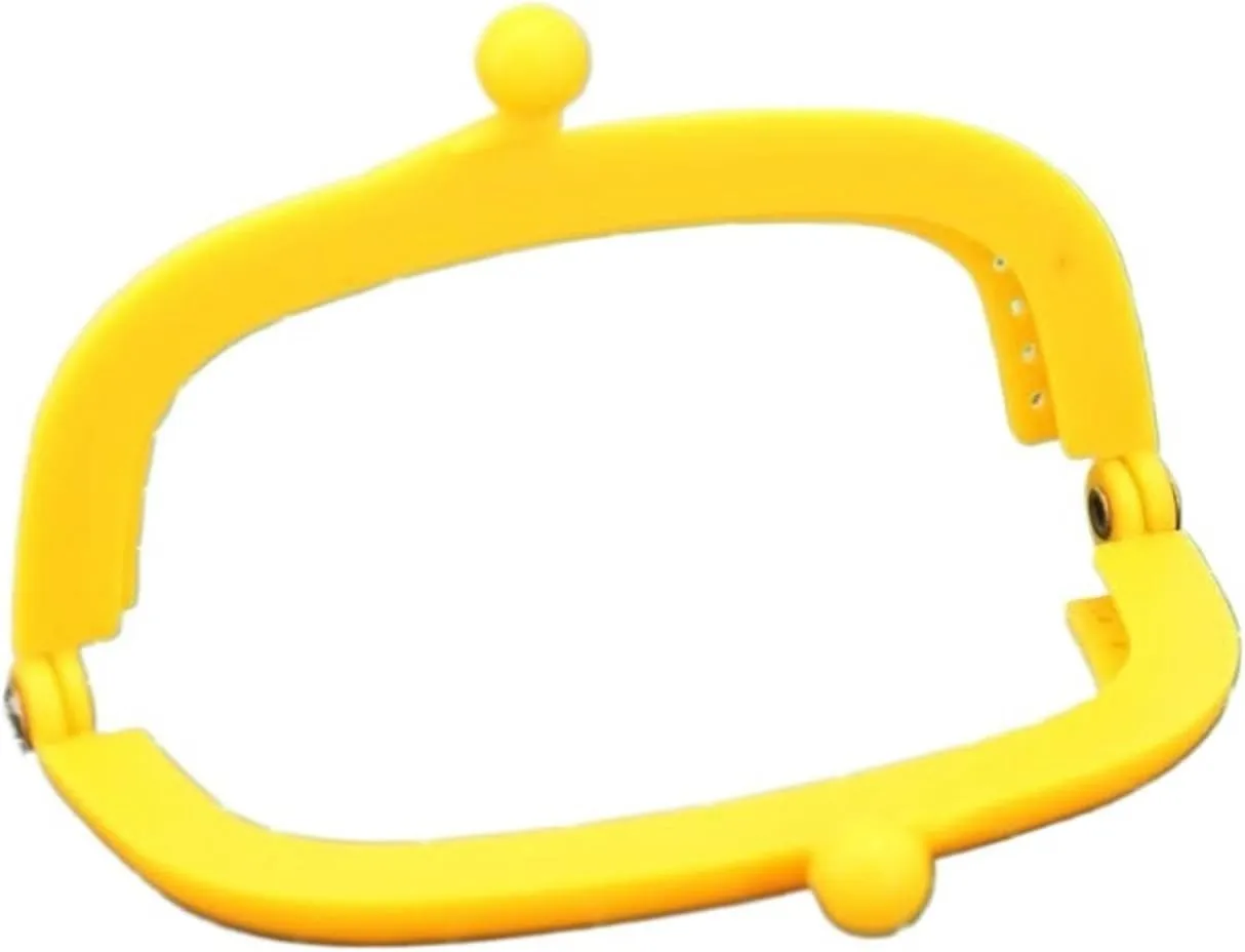 1PCS 8.5cm Arc Plastic Purse Frame Handle for Clutch Bag Handbag Accessories Making Kiss Clasp Lock 10 Colors(Brown)