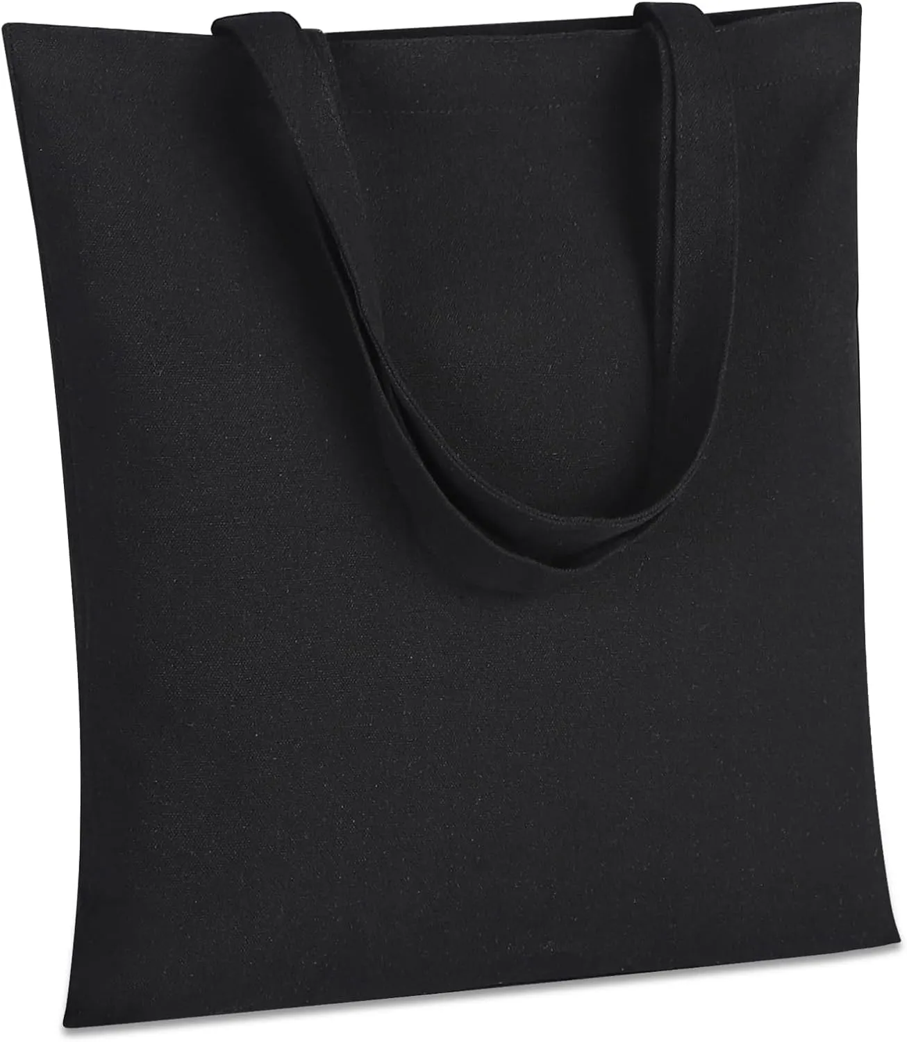 2 | 4 | 6 | 7 | 14 | 18 Pcs Canvas Tote Bags, Natural Color Tote Bags 15 x 16 inch Sustainable Eco Friendly reusable, for Grocery Bags, DIY Gift Bags, Shopping Bags (18 Pcs Black)