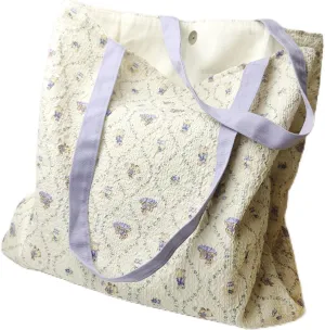 2-Layer Canvas Cute Book Tote Bag for Women, Small Library Aesthetic Cotton Cloth Shoulder Reusable Grocery Bag